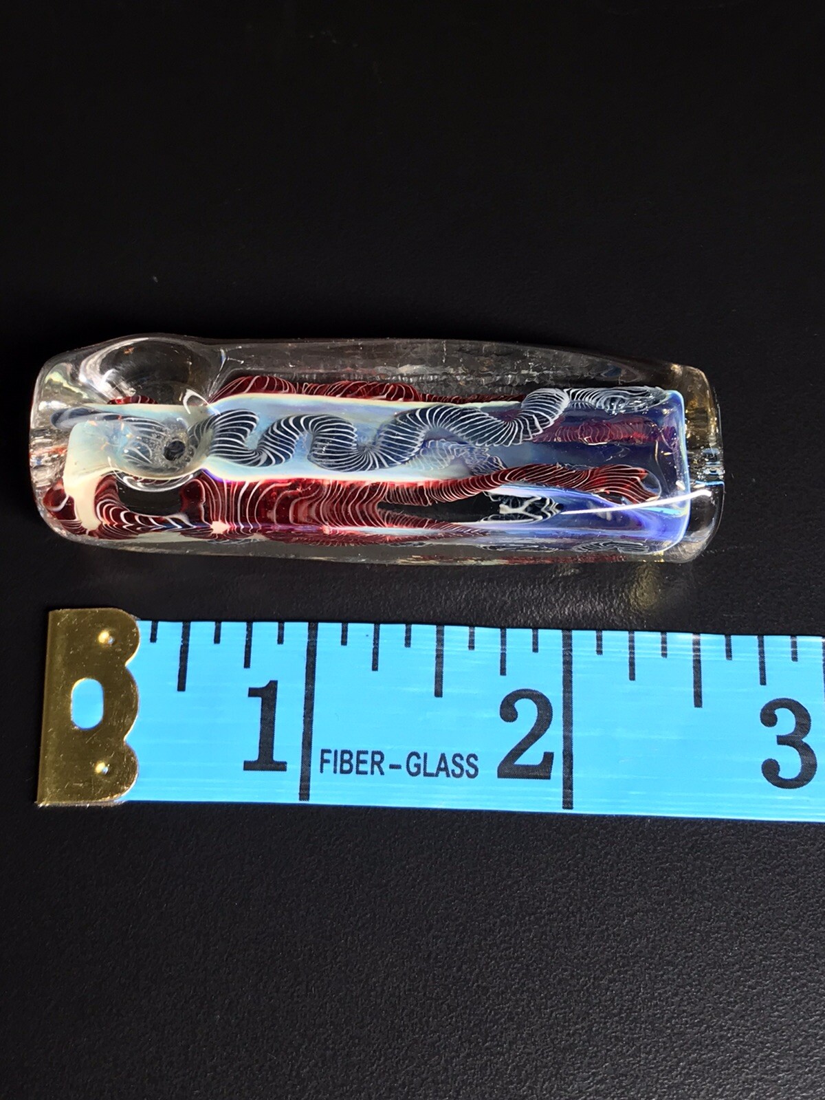 TOBACCO SMOKING NEW HAND PIPE BLOWN GLASS 2.5” SQUARE USA BODY BLOCK SPOON XC23R