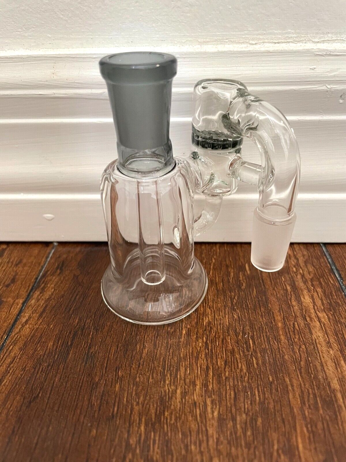 14mm Glass Water Pipe Ash Catcher Honeycomb Perc Black 90degree