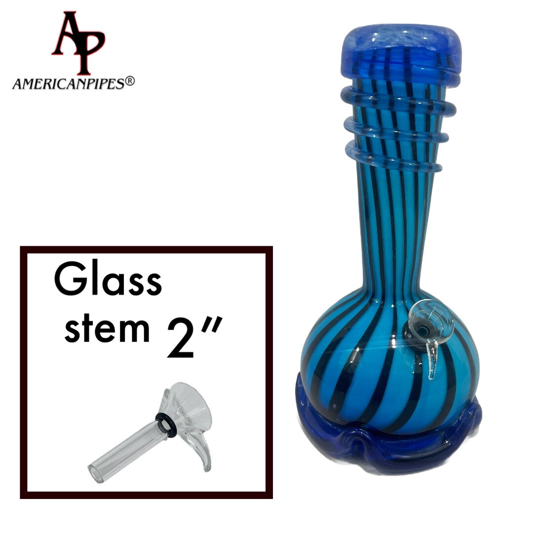 9” Circus Water Pipe/ Heavy Soft glass Pipes By INHALE & AmericanPipes