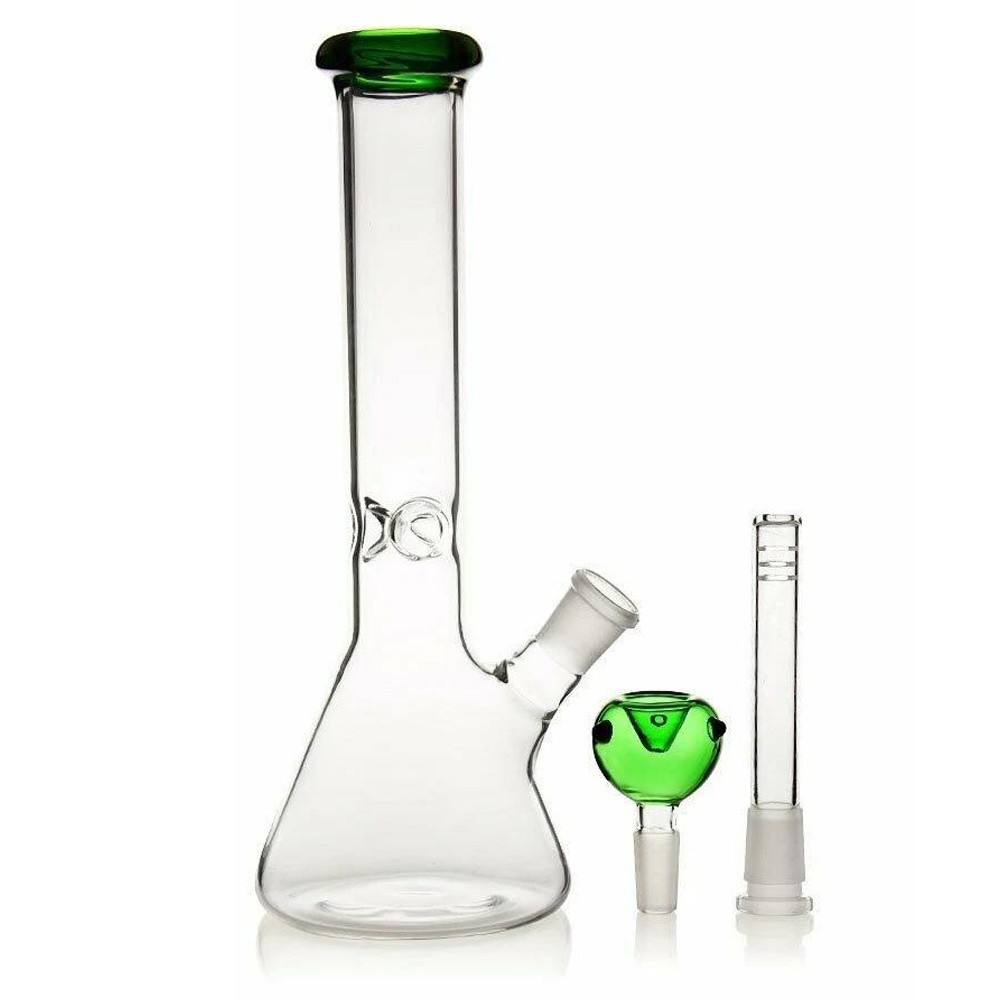 Heavy Glass Bong 10 inch Water Pipe Smoking Bong Beaker+14mm Bowl hookah US