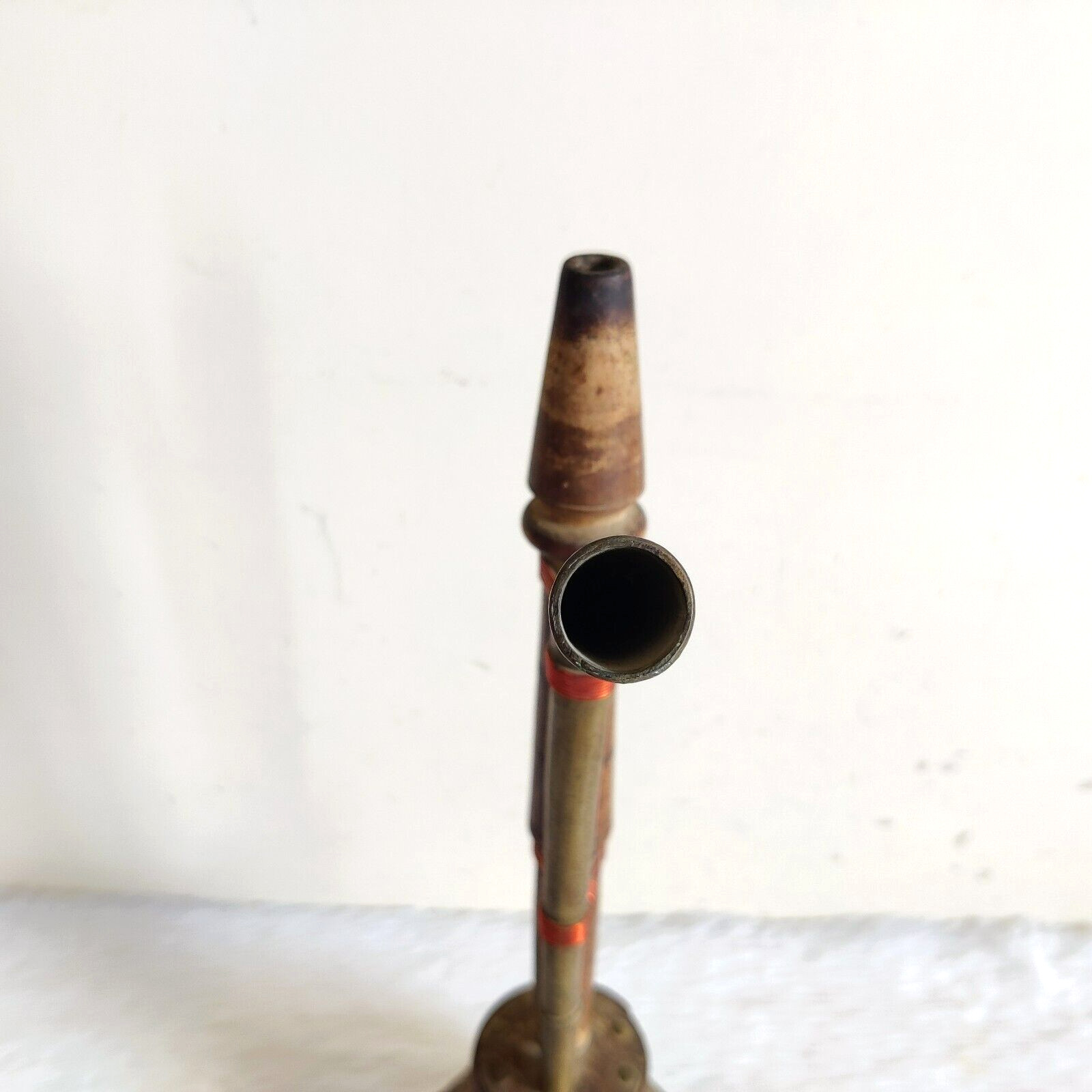 1920s Vintage Handcrafted Wooden Brass Pipe Traditional Hukkah Collectible WD909