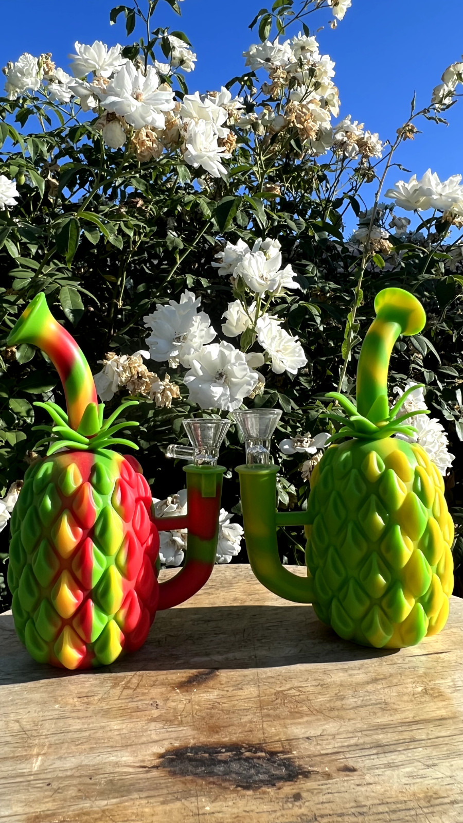 7&Prime; Unbreakable Silicone Pineapple Beaker Bong Tobacco Water Pipe Glass Hand Pipe