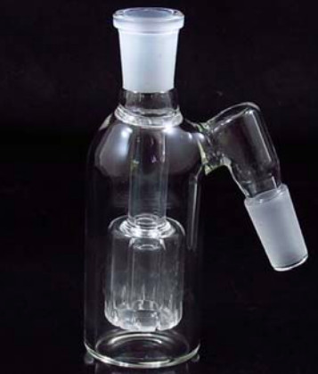 18MM CLEAR HOOKAH WATER PIPE ASH CATCHER BOX PERC 45DEGREE