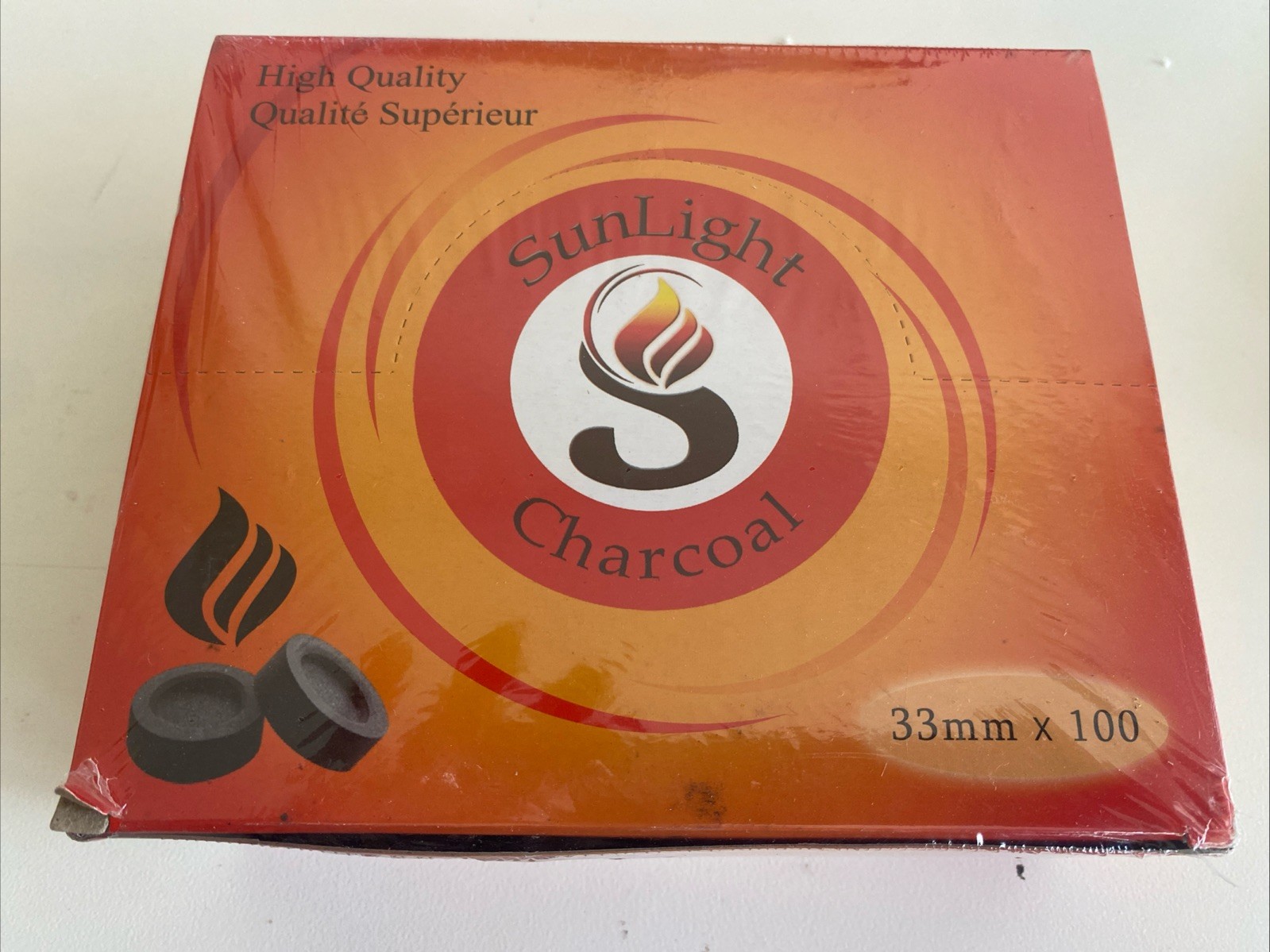 SunLight Charcoal 100 tabs 33 mm Incense Hookah Shisha – Quick Lite Promo 1roll