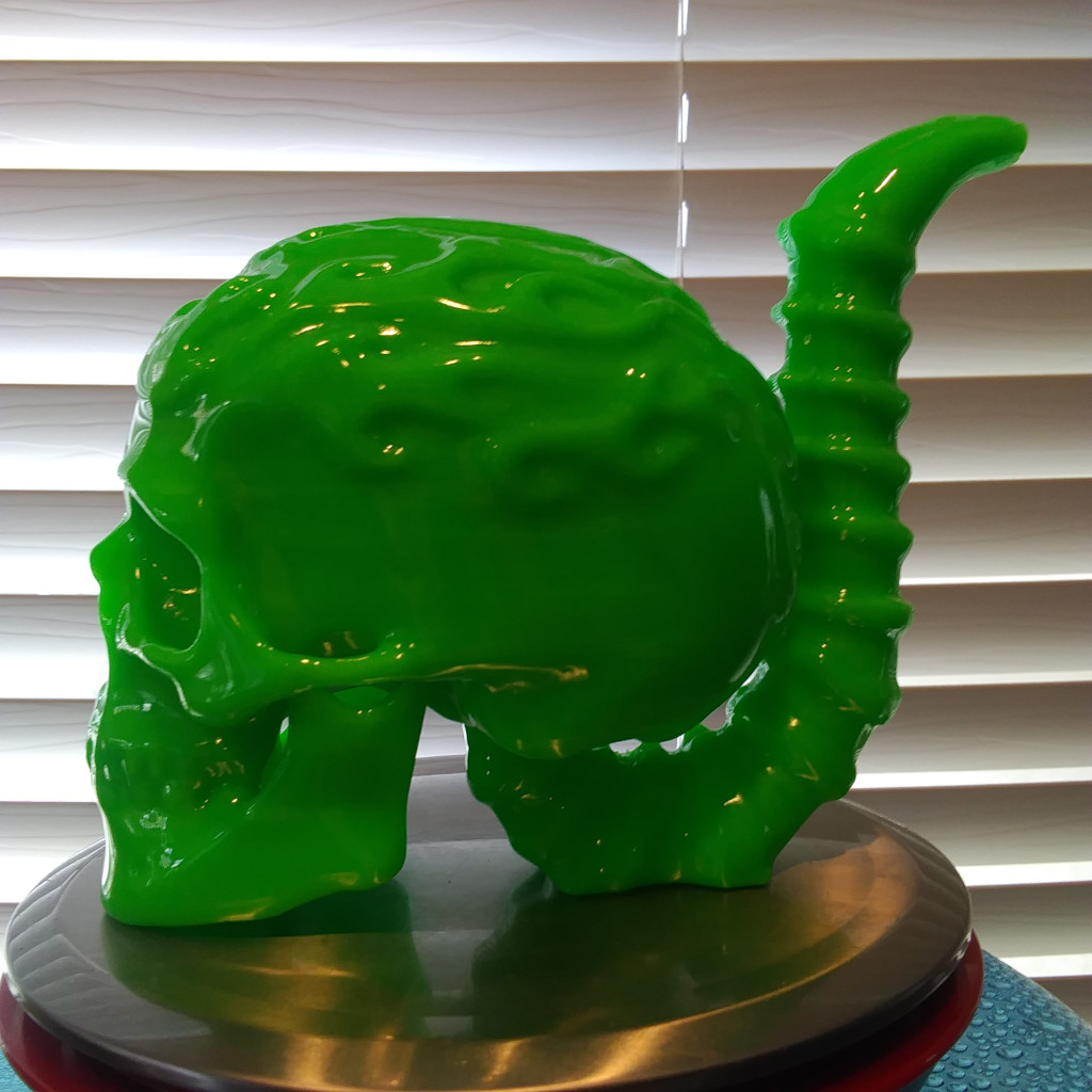 Flaming Skull Bong Bubbler black light reactive
