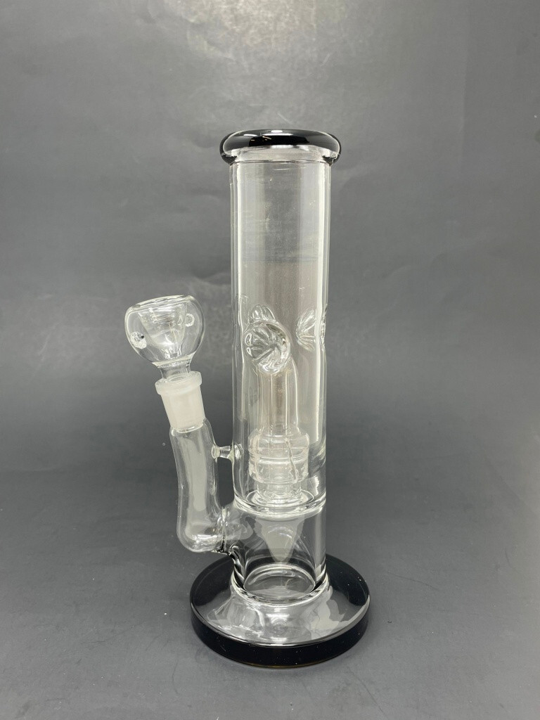 Hookah Water Pipe Glass 8&Prime; Tobacco Black Classic Shooter Bong w/ Percolator