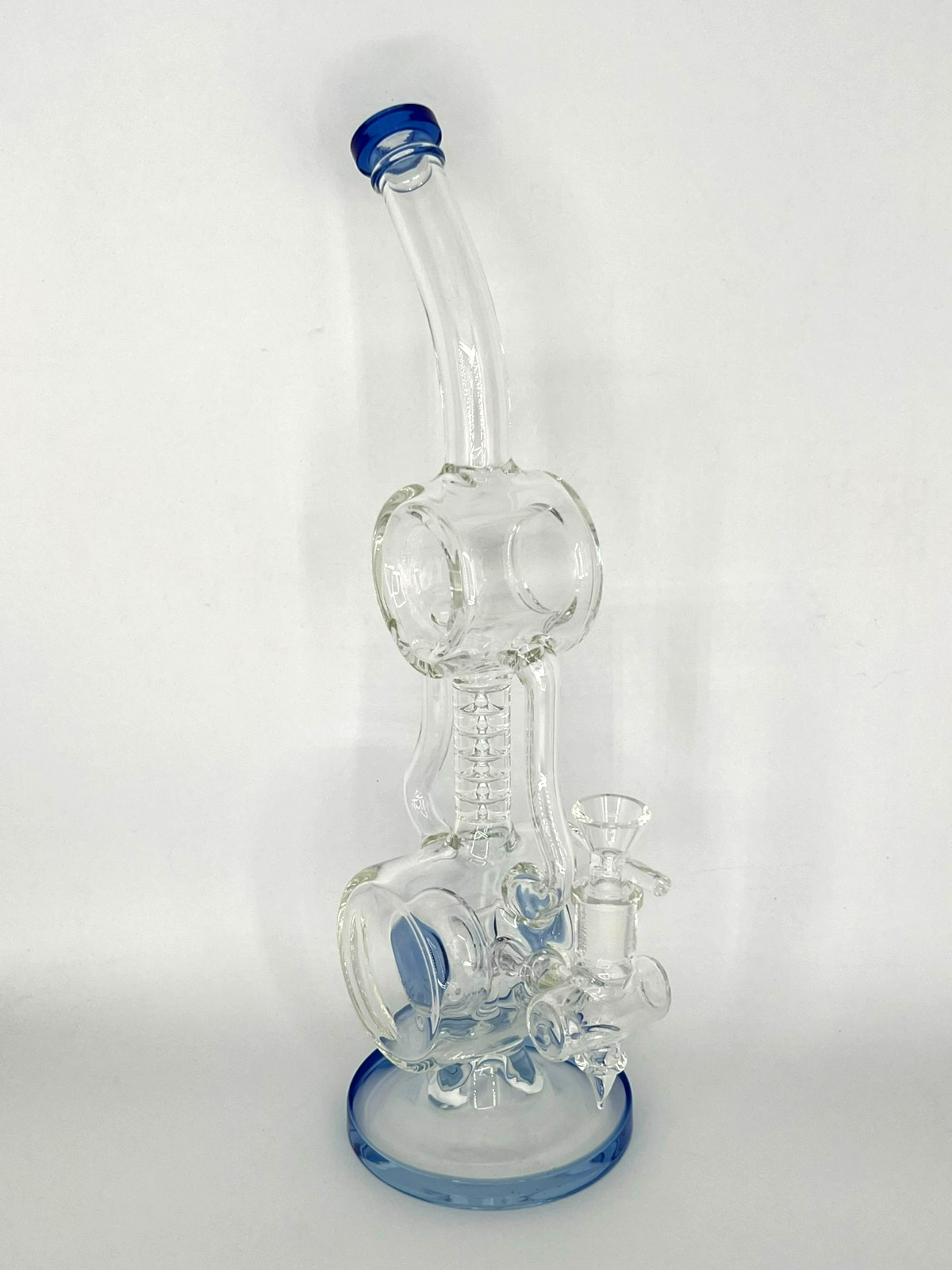 14&Prime;BIG SMOKING RECYCLER COIL & PERC BONG-14MM BOWL-2 LBS THICK GLASS-2FREE GIFTS
