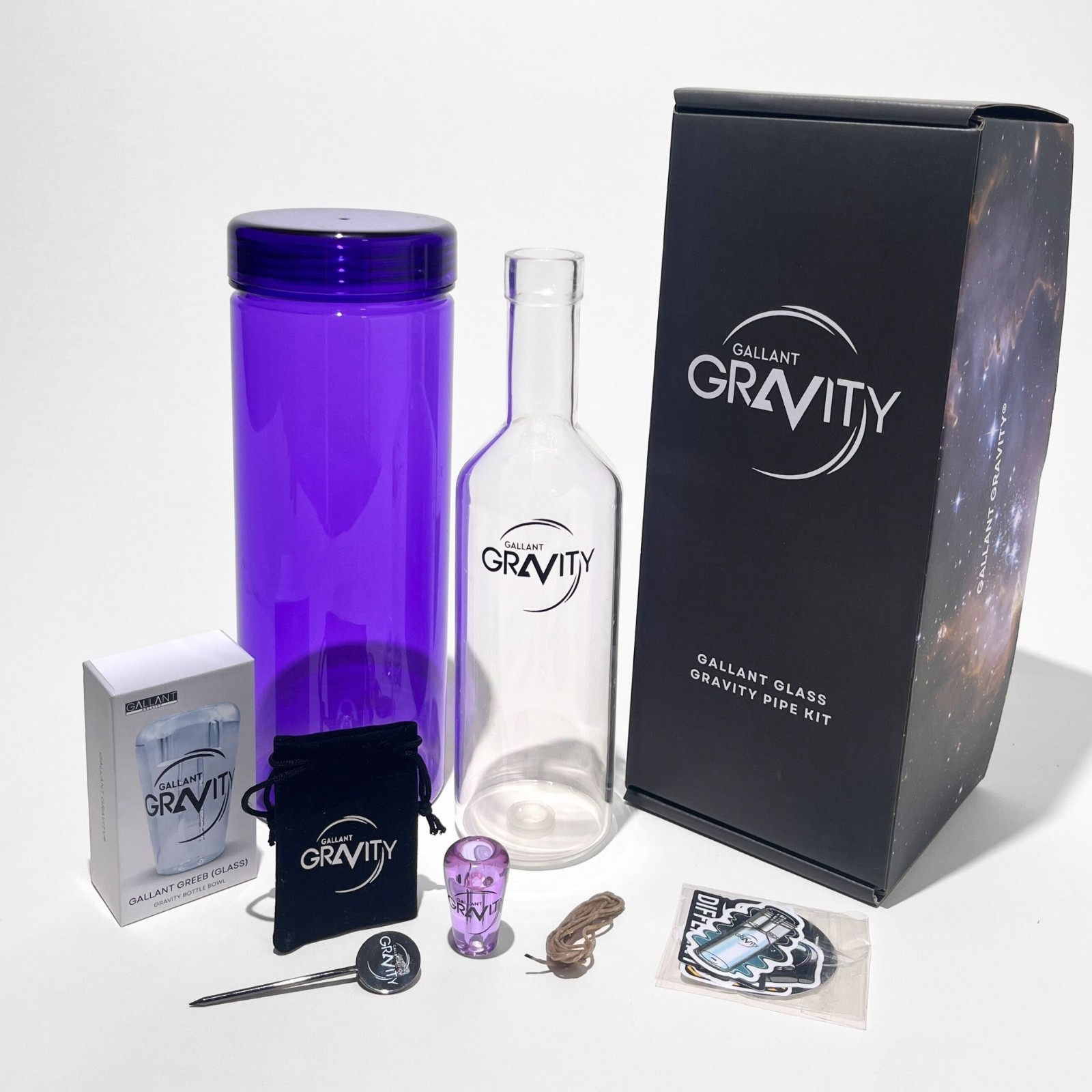 (Purple) Gallant Glass Gravity Bong Hookah by Gallant Gravity with Glass Bowl