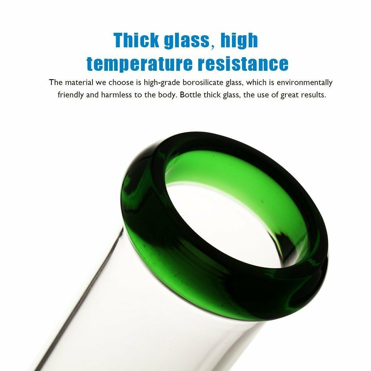 10 inch Heavy Glass Bong Water Pipe Smoking Bong Beaker + 14mm Bowl hookah Green