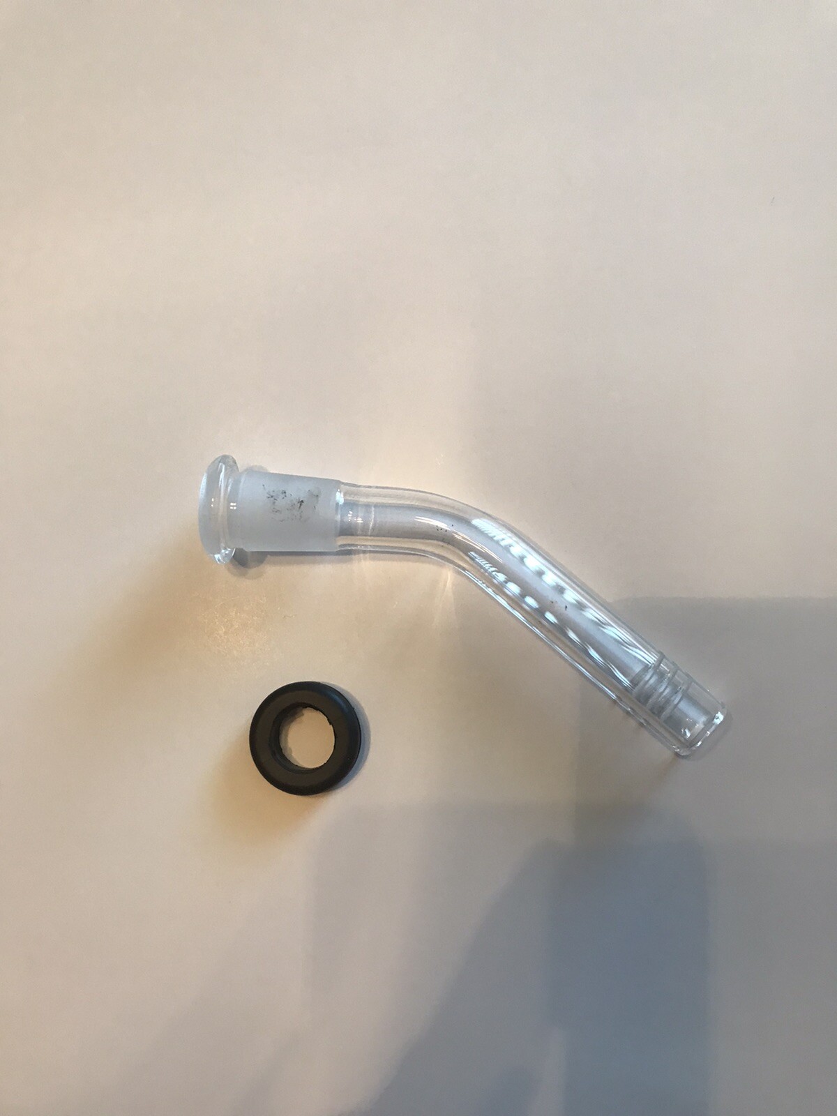 Curved Glass 45 Degree Bent 14mm Downstem 4”inch Grommet Bubbler Bong Water Pipe