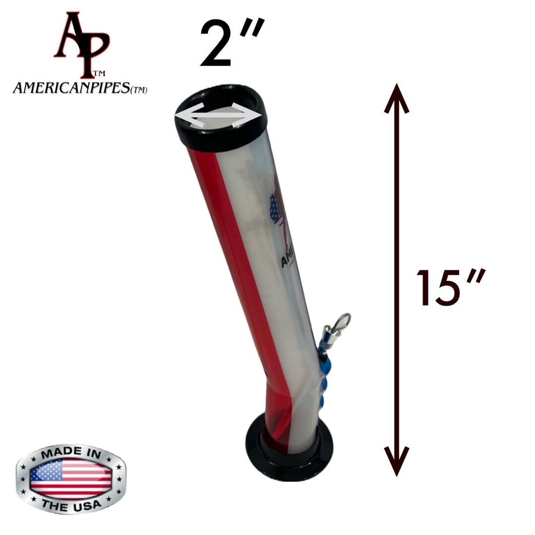 AMERICAN PIPES™15&Prime; GRIP ACRYLIC HOOKAH WATER PIPE GLOW IN THE DARK MADE IN USA