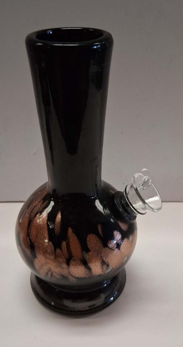 6.25&Prime; HEAVY SOFT GLASS WATER PIPE BONG HOOKAH BUBBLE PULL BOWL CARB BLACK GO 227