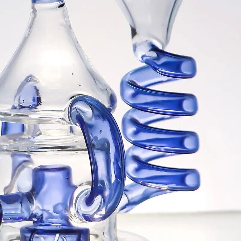 8.6&Prime; Tornado Coil Glass Bong Water Pipe Pyrex Hookah Percolator Bubbler W/Bowl