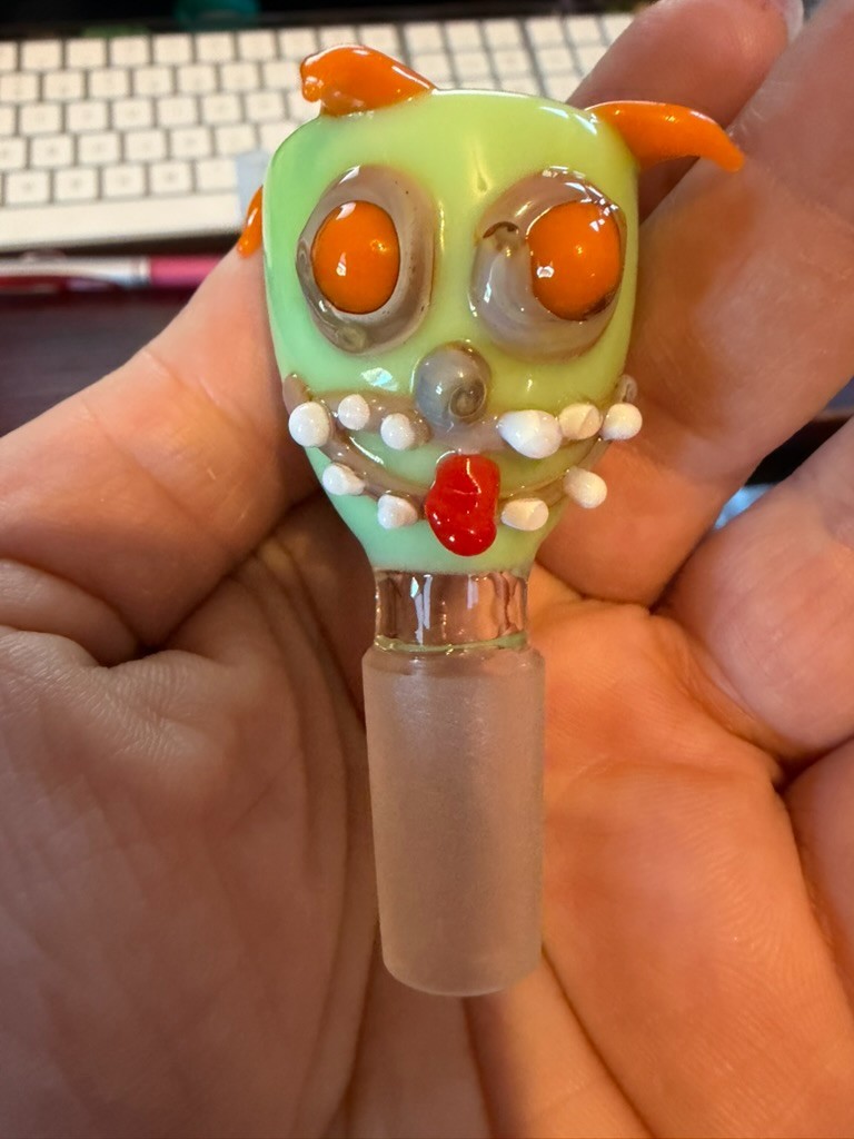 14mm Bowl For Bong CLOWN FACE JOKER JESTER Slide Bowl Pink 14mm Bowl Slide