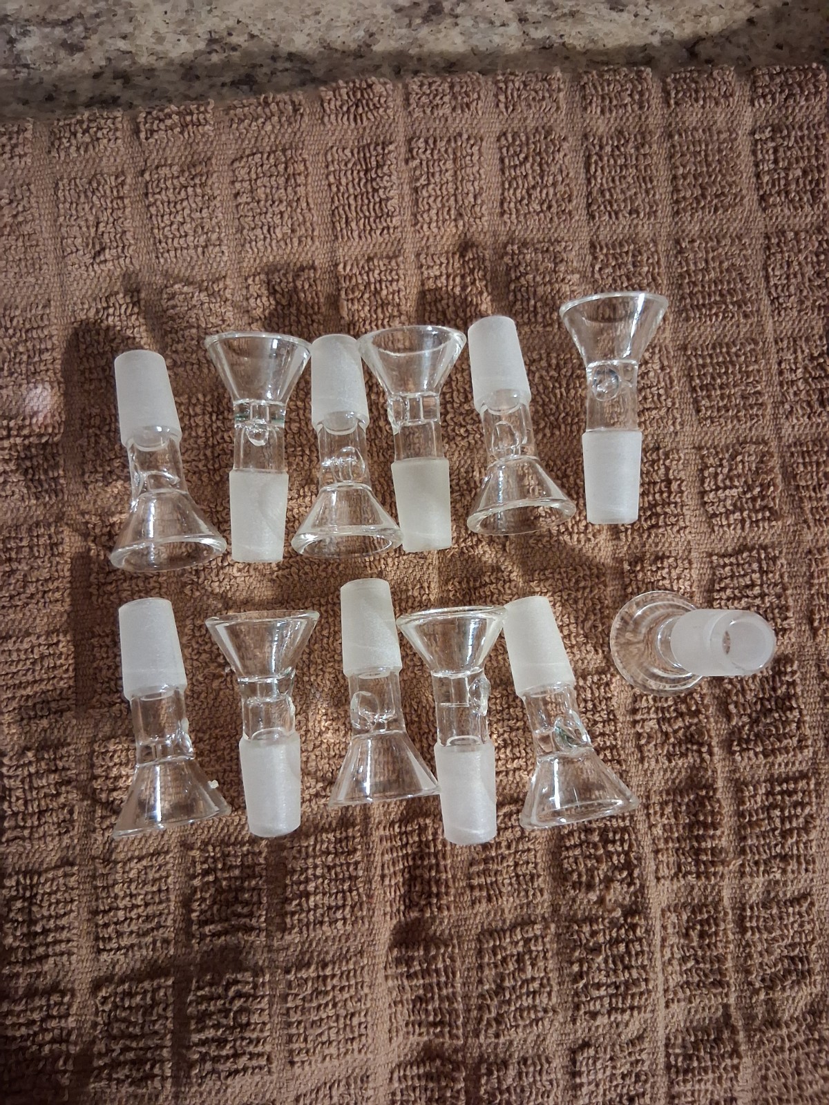 12 PC Missing Handles 14mm Male Glass Downstem Replacement Hookah Water Pipe