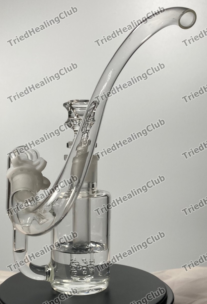 QUALITY ~7&Prime; Clear Borosilicate Glass Bubbler Pipe w TOP-SHELF Recycler Function