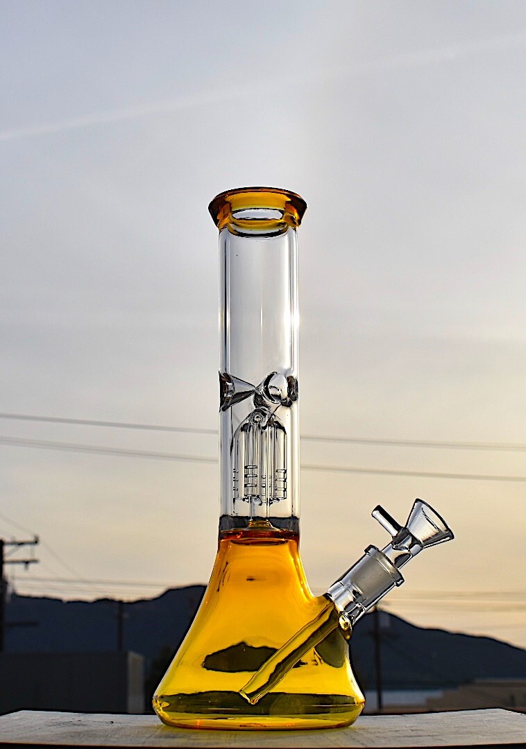 10&Prime; Glass Bong Heavy Hookah Tree Percolator Bubber Water Pipe Beaker