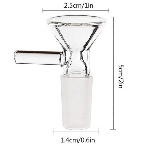 Premium 3X 14mm Male Glass Bowl Handle Piece Replacement for Water Filter Bongs