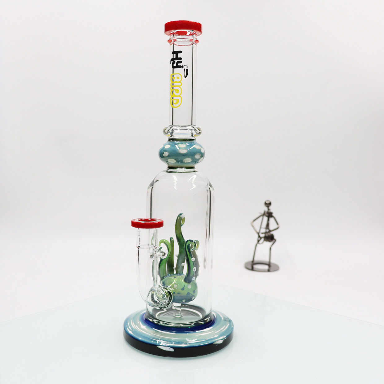 12inch Octopus Glass Waterpipe Smoking Bong Hookahs with Bowl Red High quality
