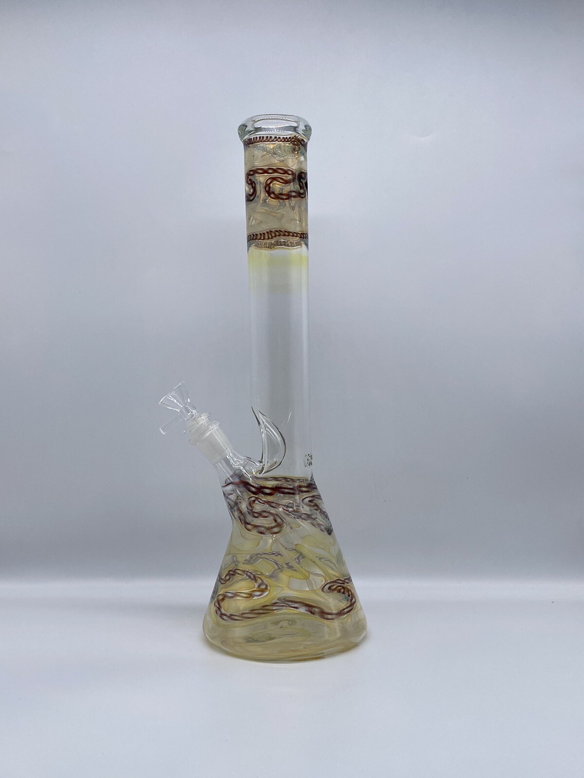 15” Hookah Water Pipe Beaker Glass On Glass