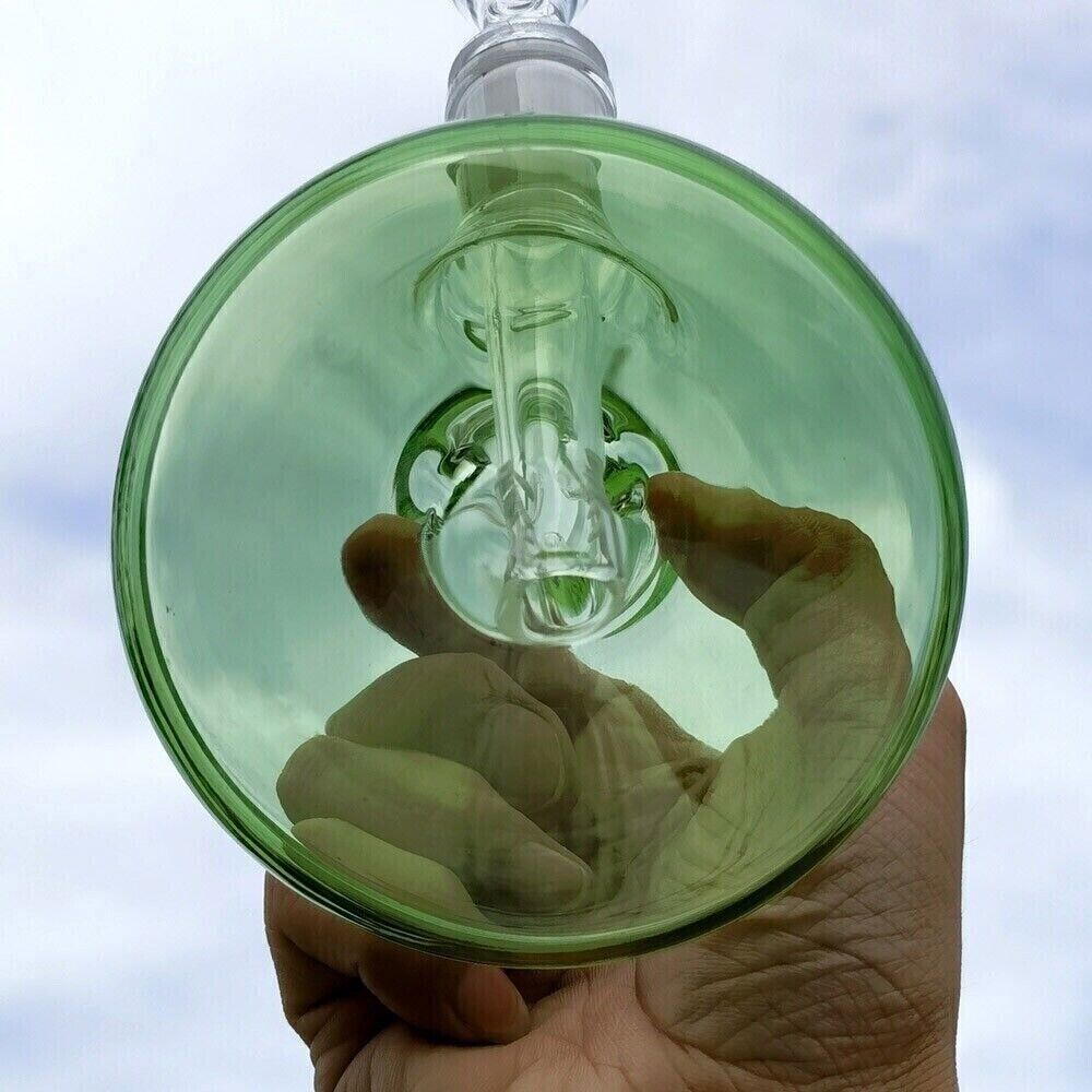 6&Prime; Green Glass Bong Hookah Heavy Water Pipe Pyrex Smoking Bubbler W/14mm Bowl