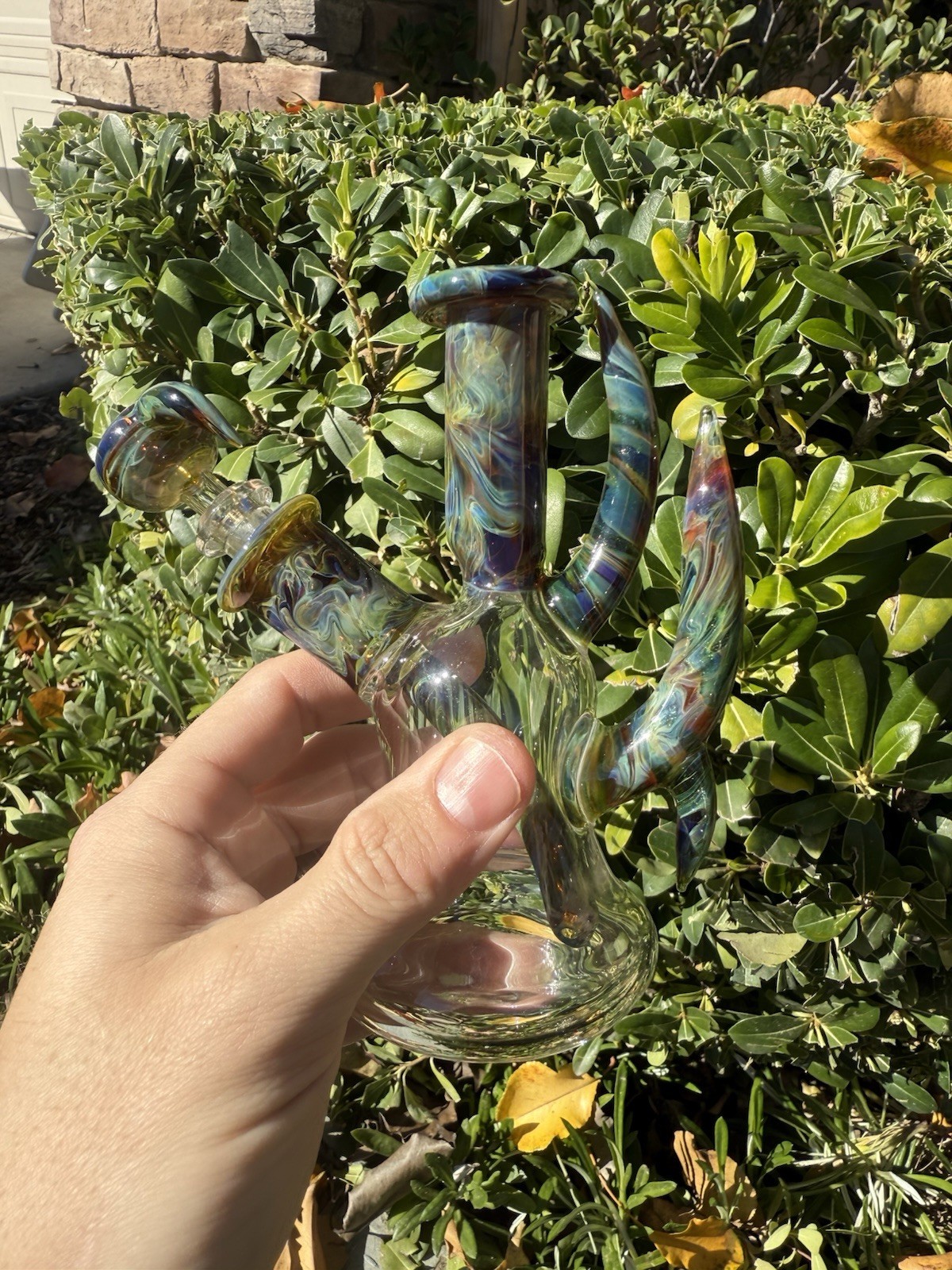 2K Glassworks Heady USA Made Water Pipe 7 Inch Hand Blown Set