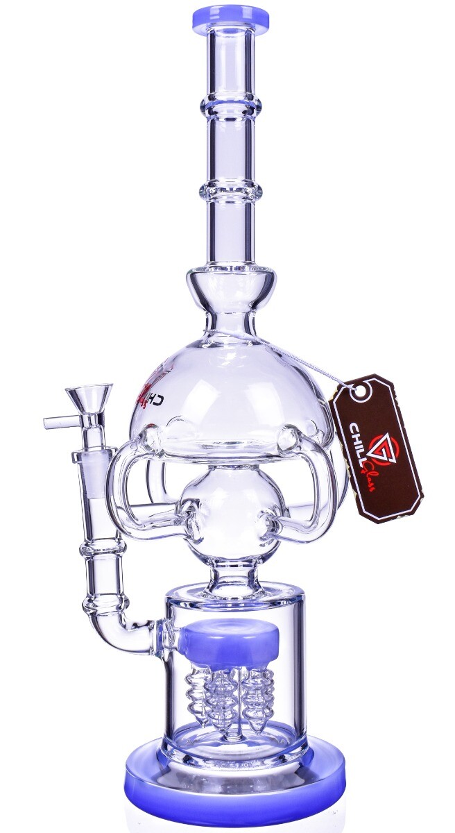 THICK Chill Glass 16&Prime; UFO Recycler BONG Glass Water Pipe TALL Pipe HOOKAH *USA*