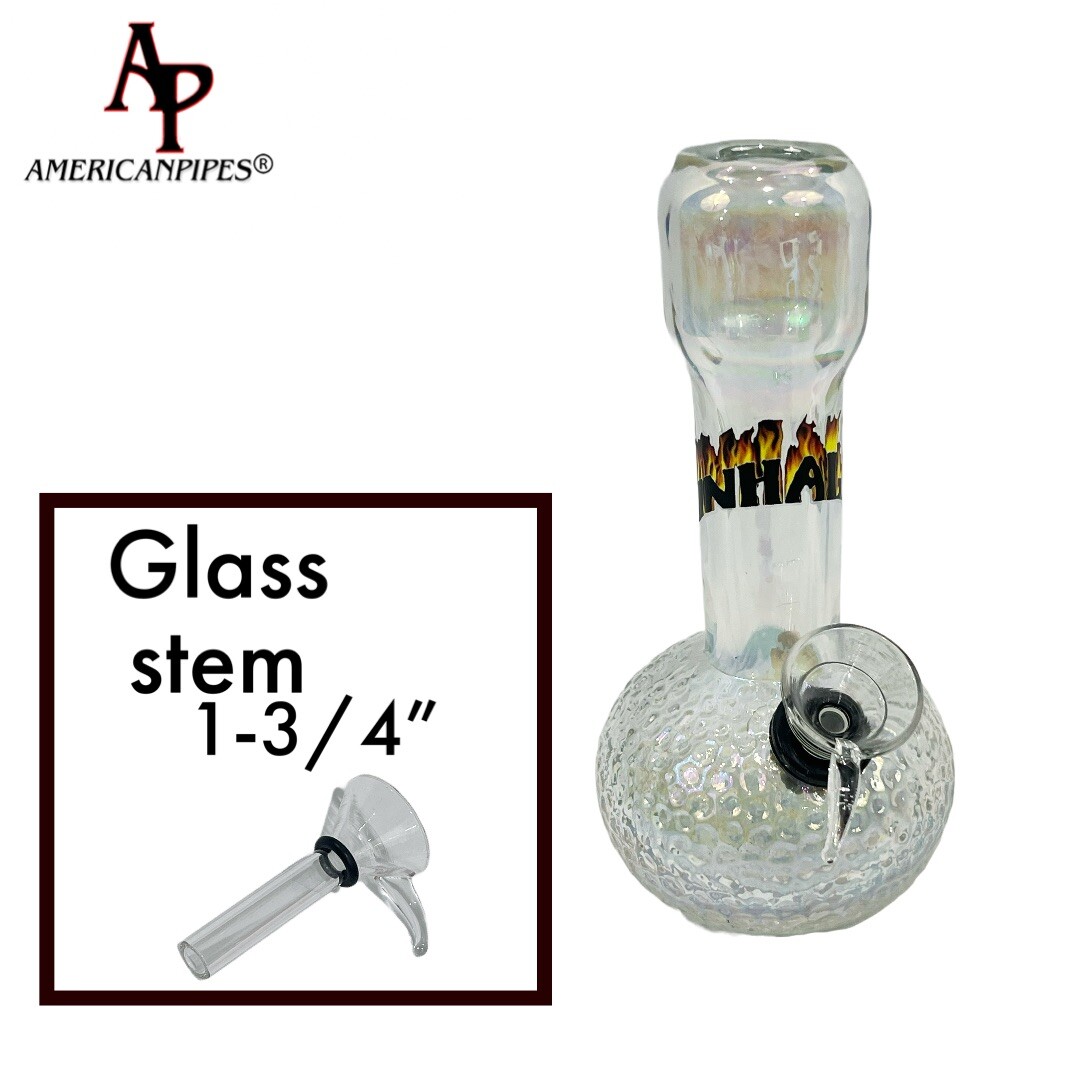 6” Little Bubble Water Pipe/ Heavy Soft glass Pipes By INHALE & AmericanPipes