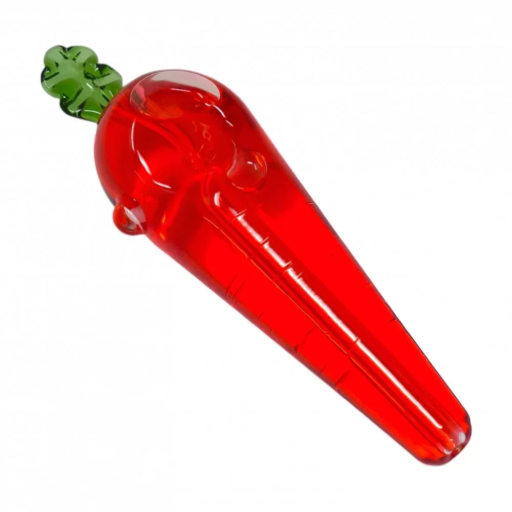 Apex – 6&Prime; Fancy Carrot Glycerin Hand Pipe – Freezable Glass *USA* THICK