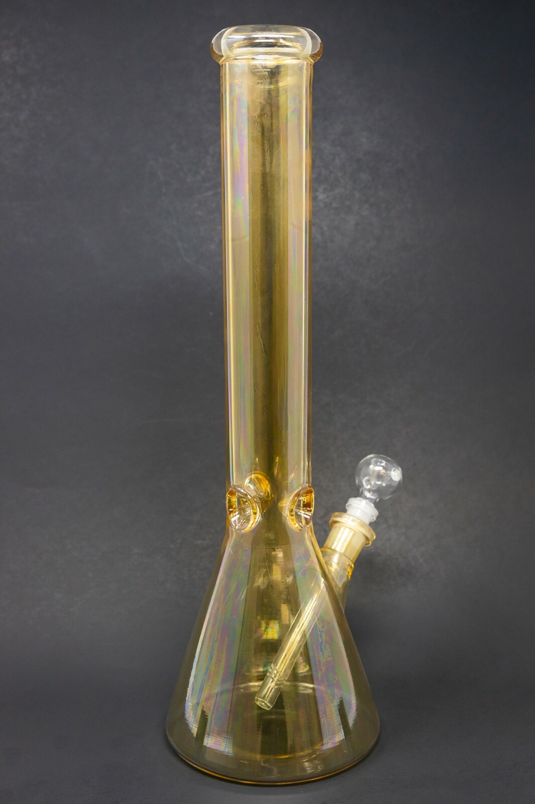 Hookah Water Pipe Heavy Gold Fumed 16&Prime; Tobacco Beaker Base Bong w/ ICE catcher