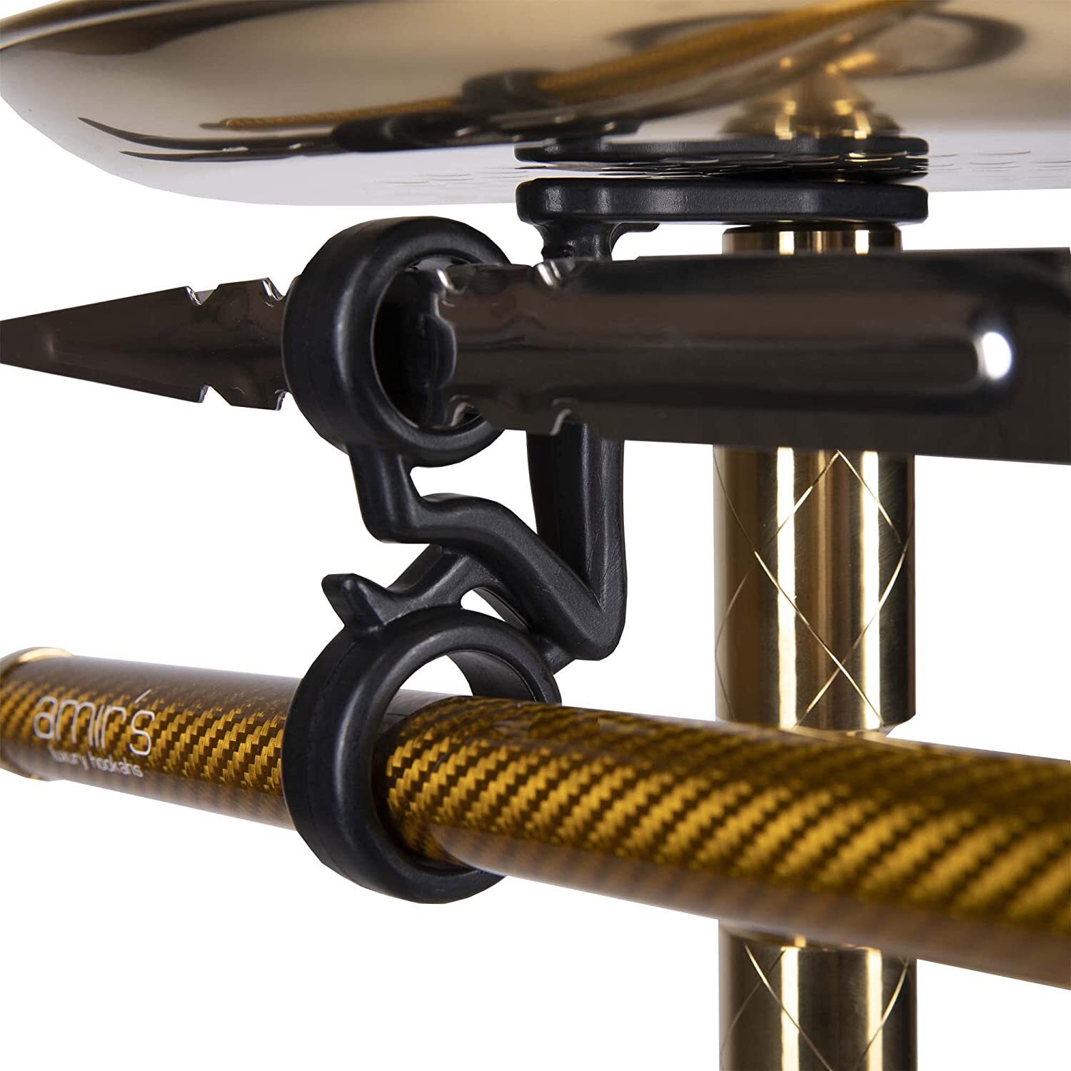 Gold Tone Hookah Smoking Water Pipe Narghile Shisha 4 Hose Connection New