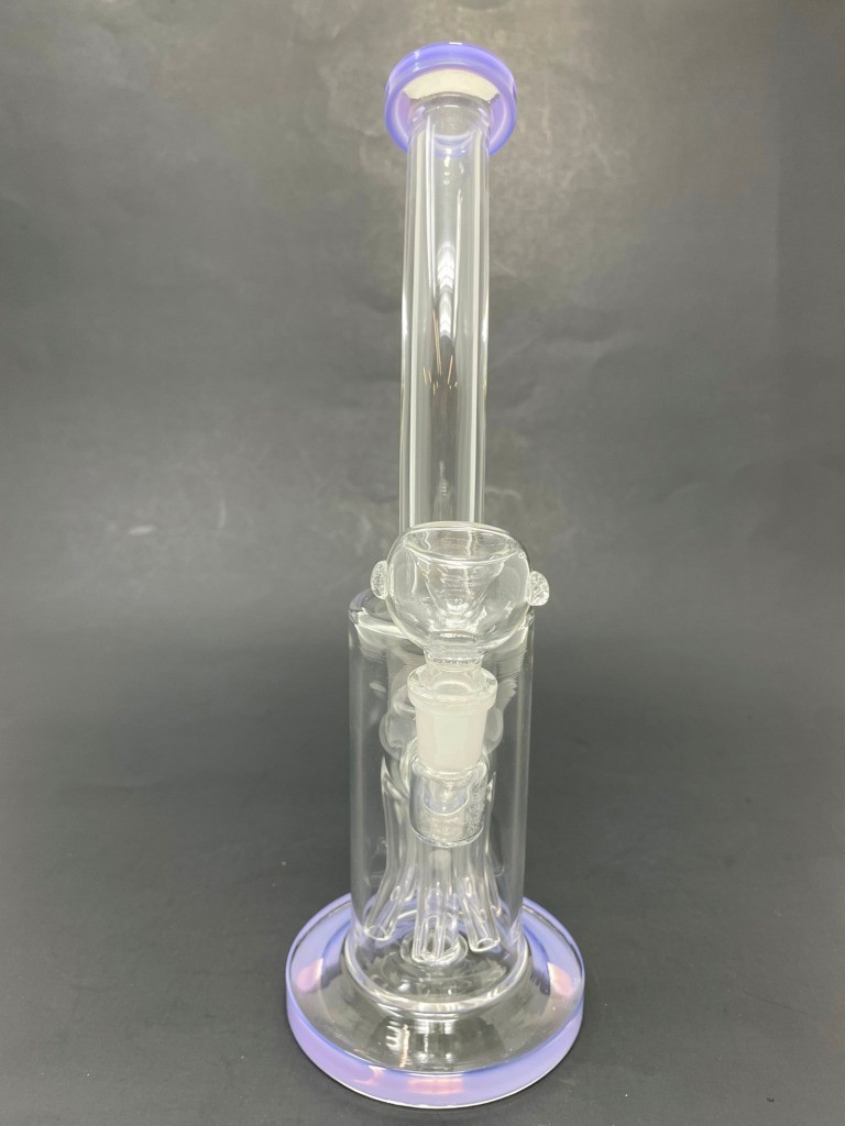 Hookah Water Pipe Glass 10&Prime; Shower Bend Jellyfish Percolator Milky Purple Bong