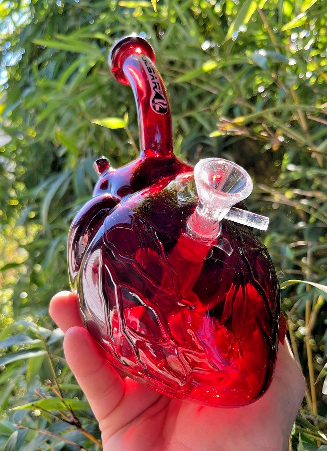 14mm Ash Catcher 45° Degree Glass Male w/ Worked Handle * Colors Vary