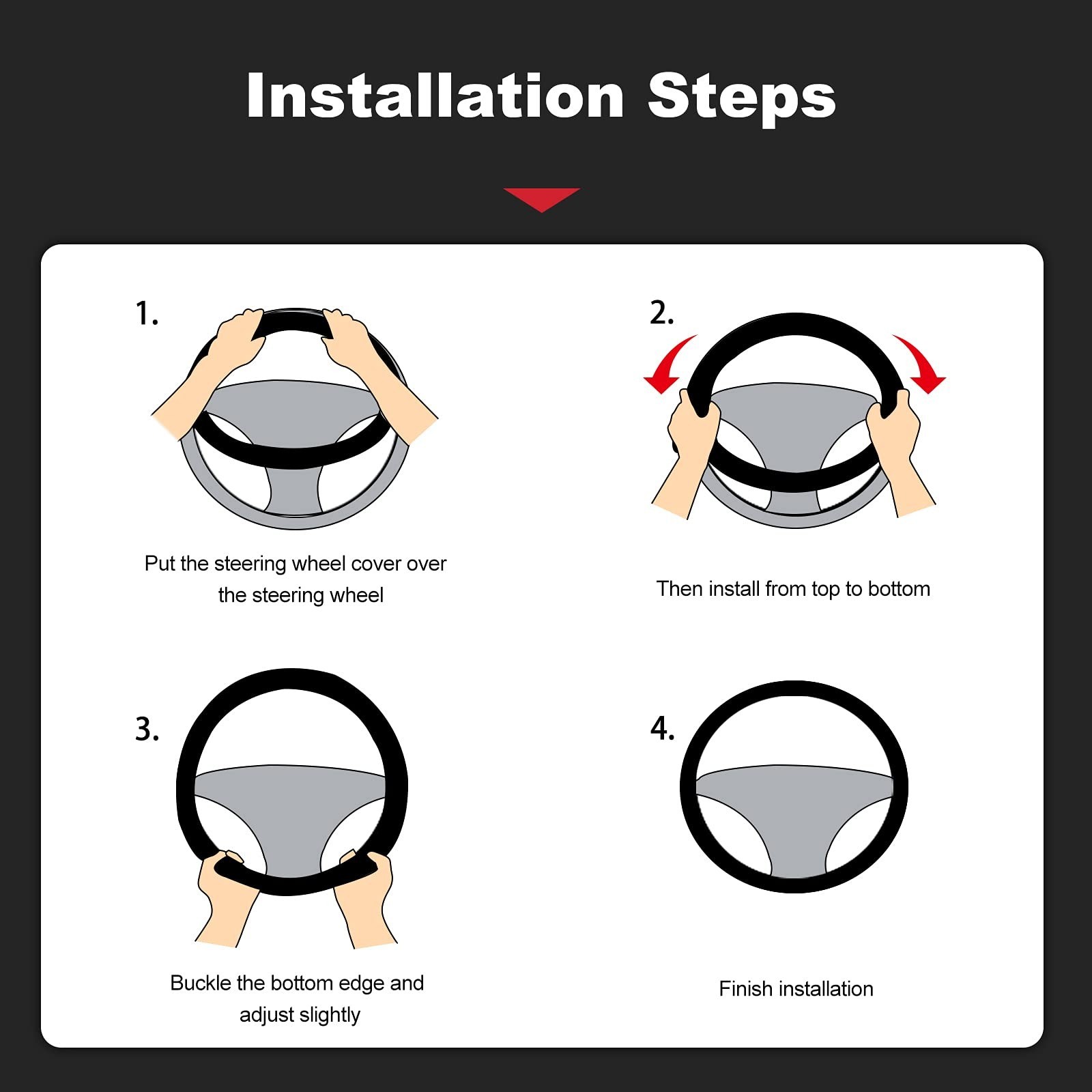 Ergocar D-Shaped Carbon Fiber & Microfiber PU Leather Steering Wheel Cover An…