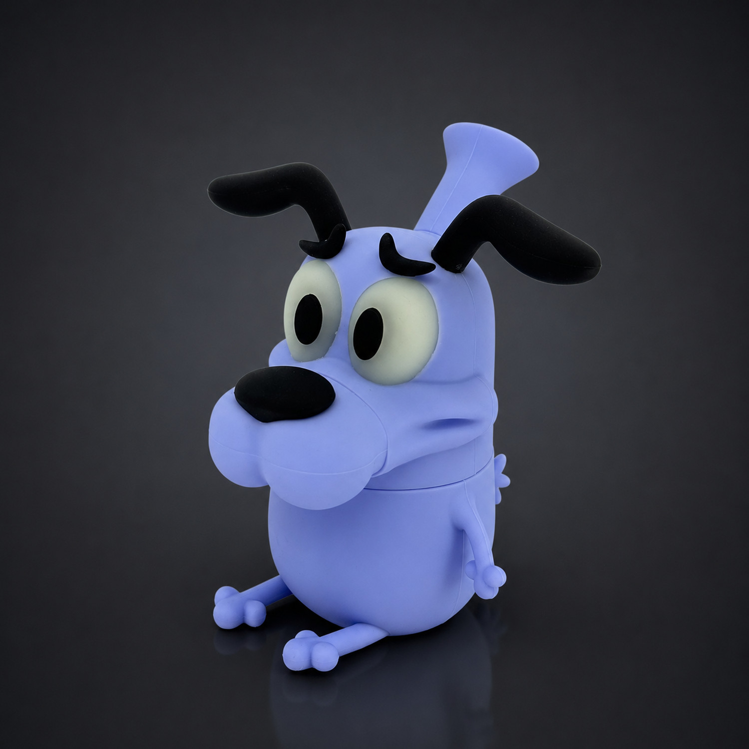 6&Prime; Blue Scared Dog Character Silicone Bong Water Pipe Collectible 14mm Bowl