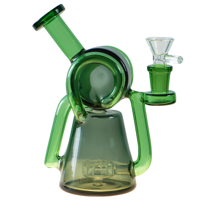 6.9&Prime; Glass Vortex Recycler Tornado Bong Water Pipe Bubbler w/14mm Bowl USA Stock