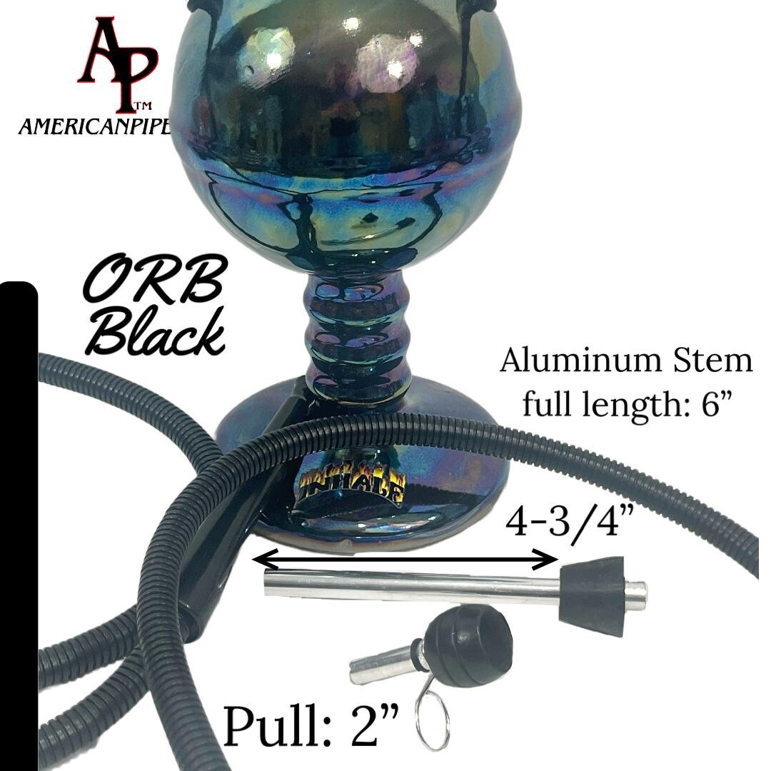 INHALE®️12&Prime; 2 HOSE CERAMIC HOOKAH WATER PIPE WITH A PULL STEM MADE IN THE USA