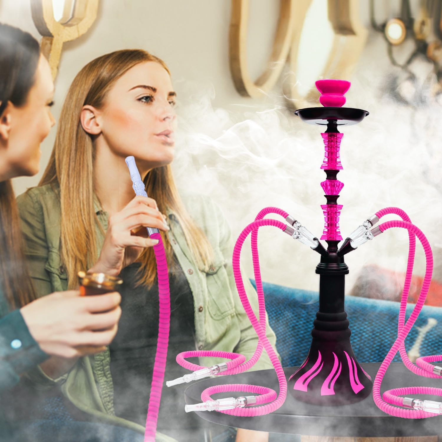 22&Prime; Hookah Set with Everything,Premium Hookah Shisha set,Up to 4 Persons Hook…