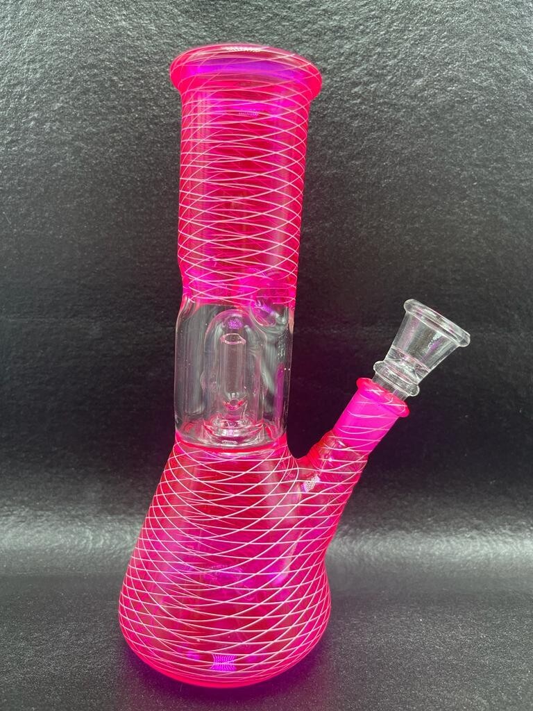 8&Prime; PINK NET Tobacco Hookah Water Pipe Bong Glass! + FREE SCREENS!