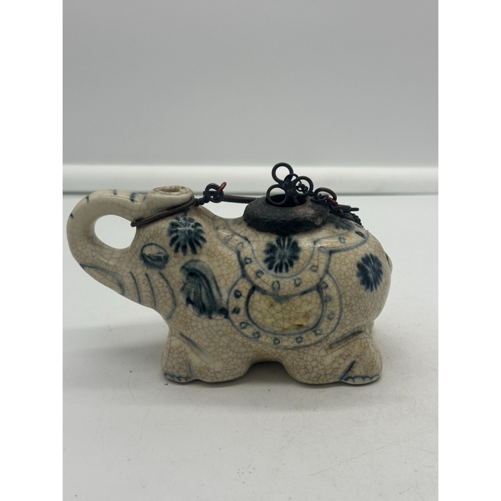 Antique Elephant Hookah Water Pipe China Tibet Medicine Smoke AS IS