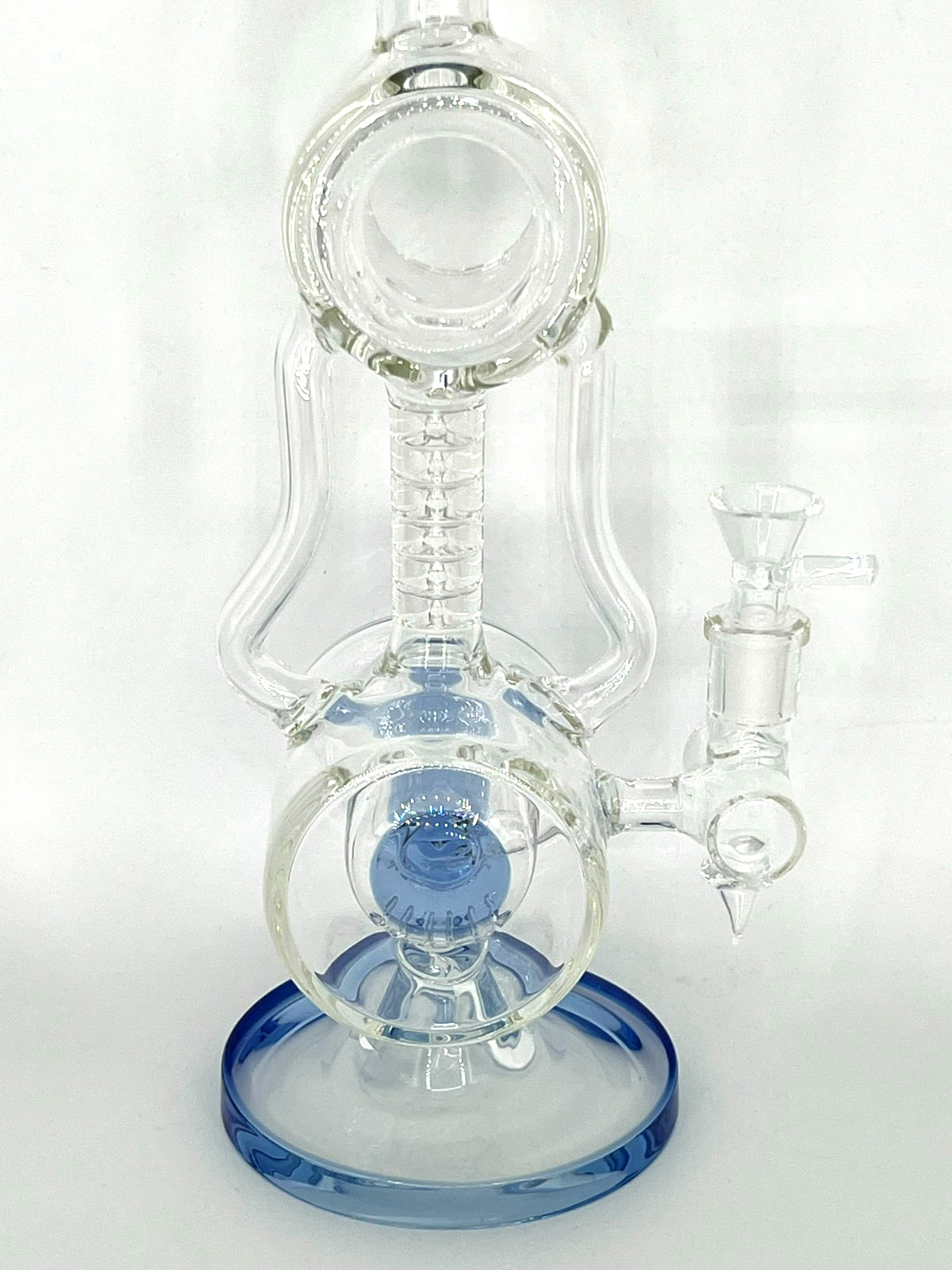 14&Prime;BIG SMOKING RECYCLER COIL & PERC BONG-14MM BOWL-2 LBS THICK GLASS-2FREE GIFTS