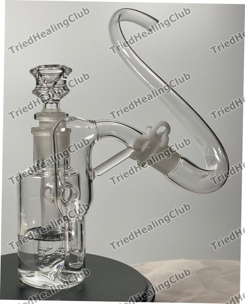QUALITY ~7&Prime; Clear Borosilicate Glass Bubbler Pipe w TOP-SHELF Recycler Function