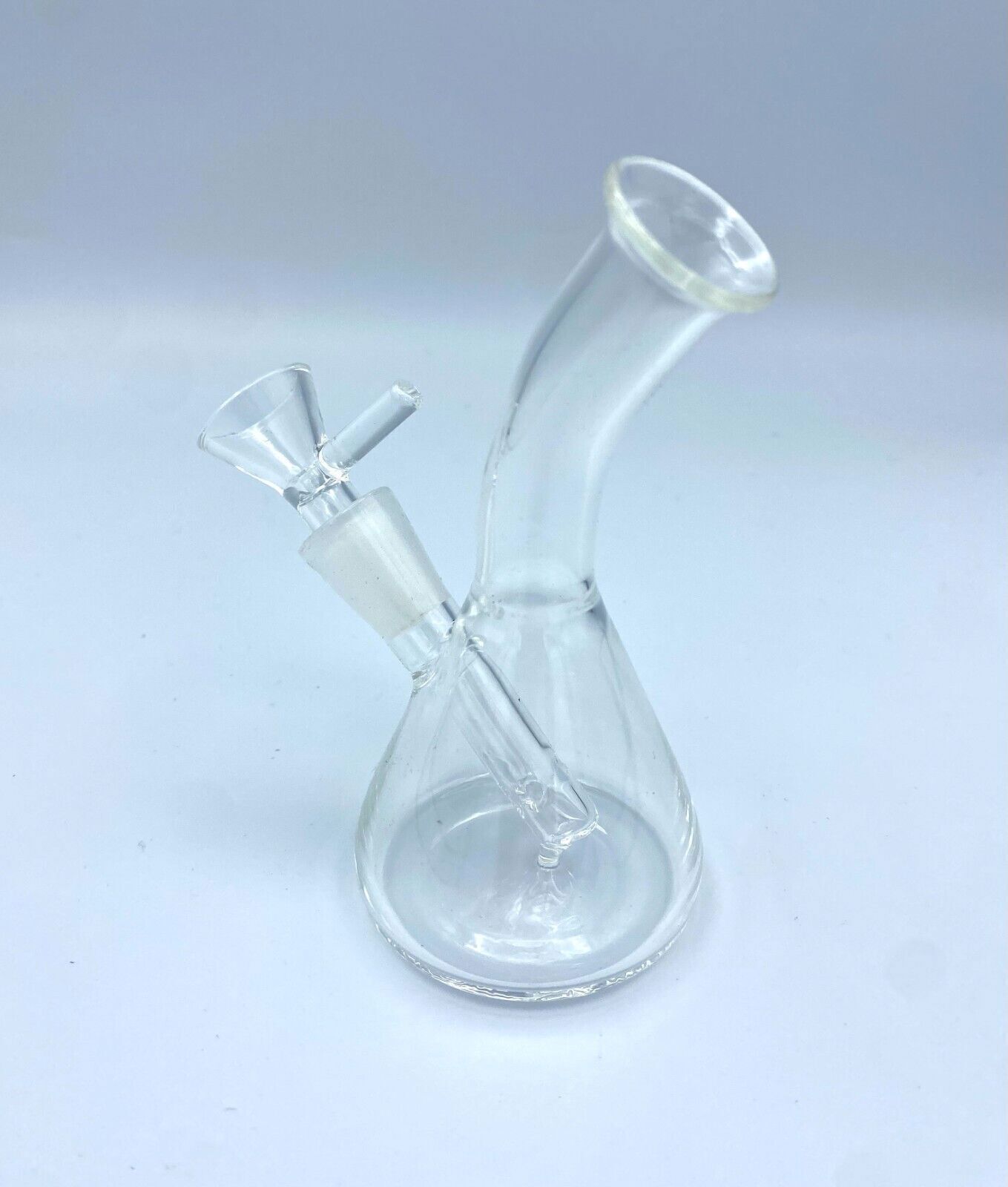 Portable Mini 4&Prime; Glass Bong Hookah Clear Smoking Water Pipe Bubbler W/Tool Box