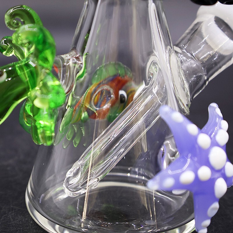 5.7&Prime; White Octopus Smoking Water Pipe Handmade Glass Bong Bubbler with 14mm Bowl
