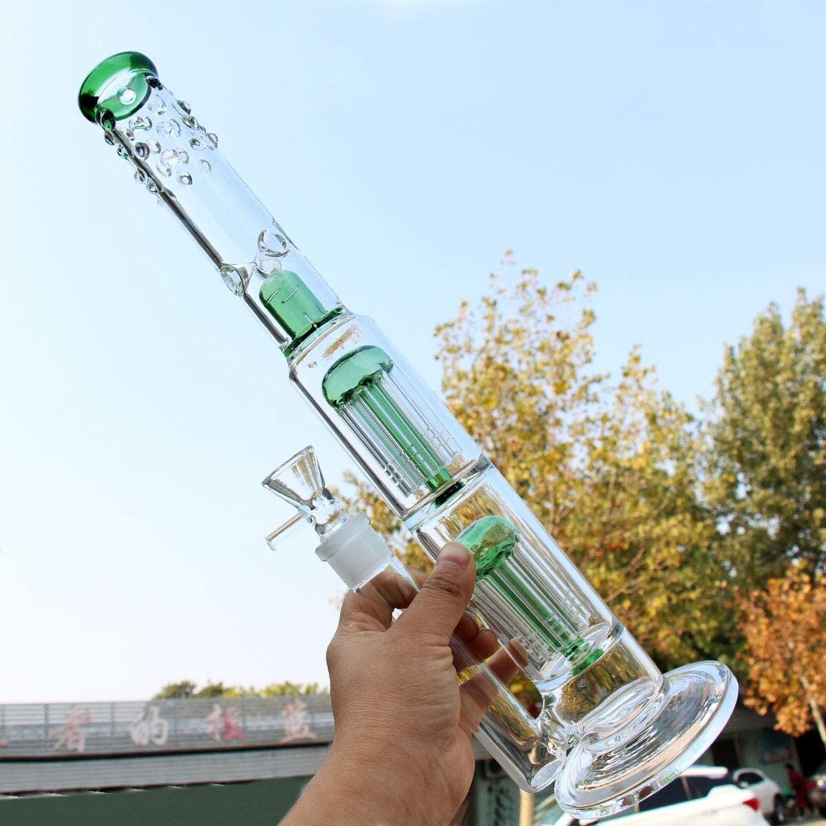 16.5 Glass Bong Glass Water Bongs Bowl Tornado Percolate Pipe Hookahs 18mm Bowl
