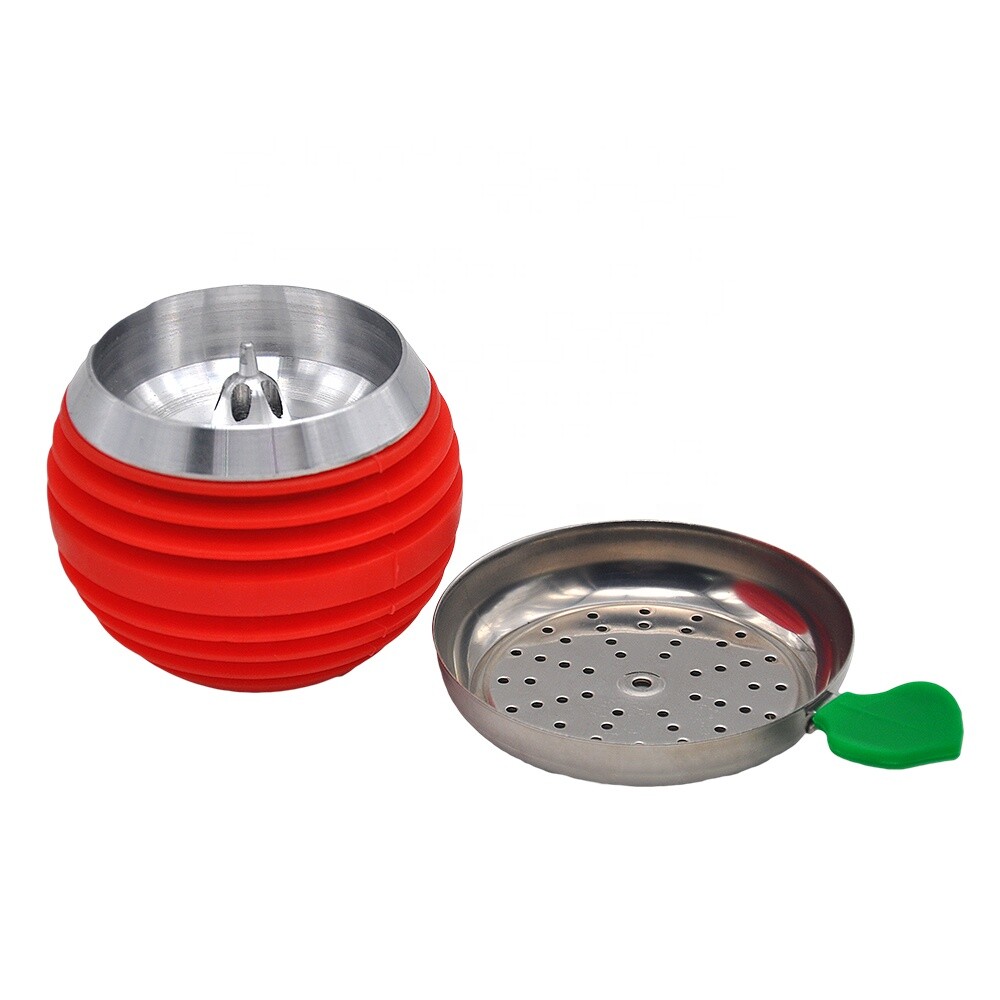 Silicon Covered Metal Hookah Bowl With Metal Top Cola Holder Screen Apple Shape