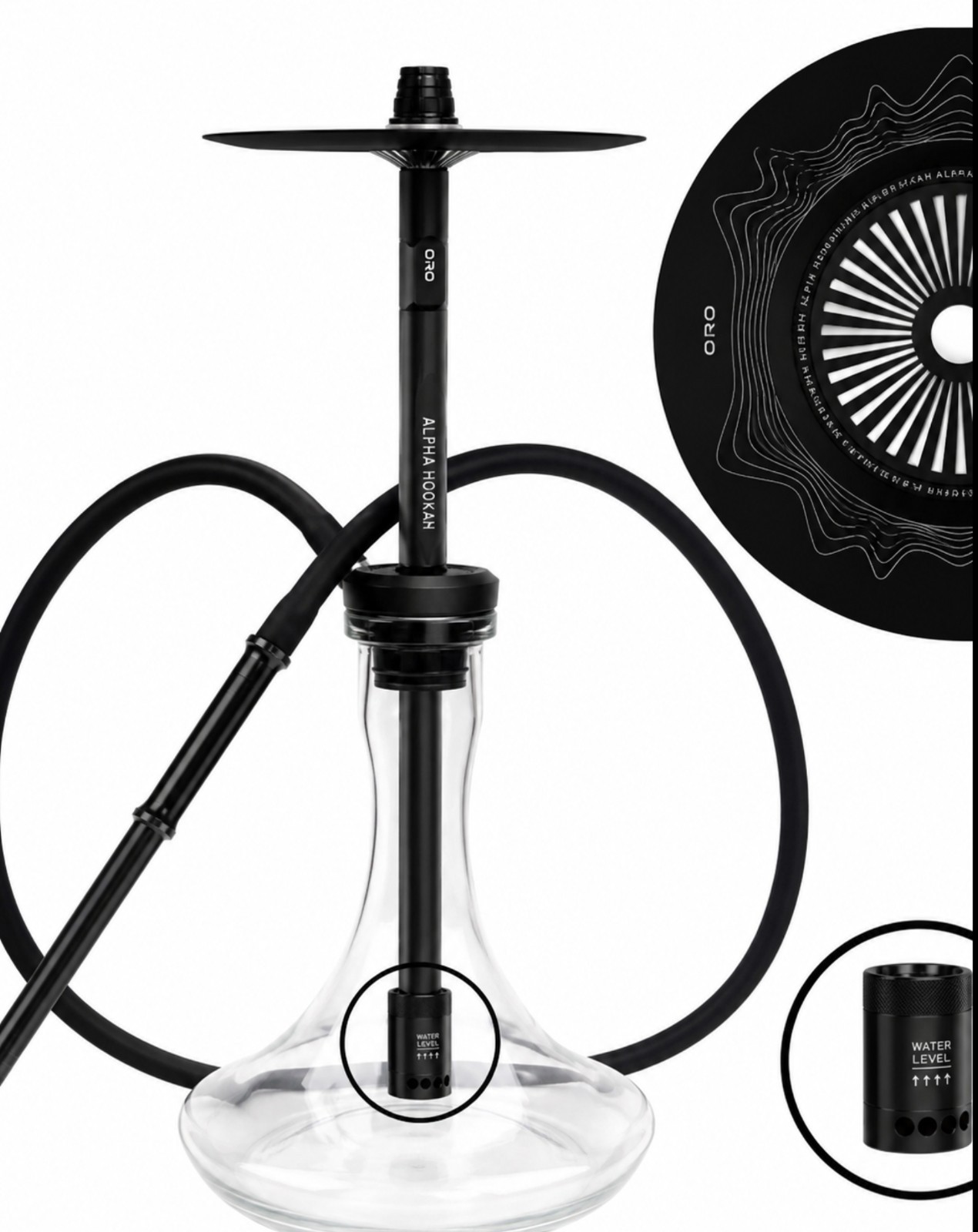 Premium Turkish Style Hookah Set – Large 52cm black Stainless