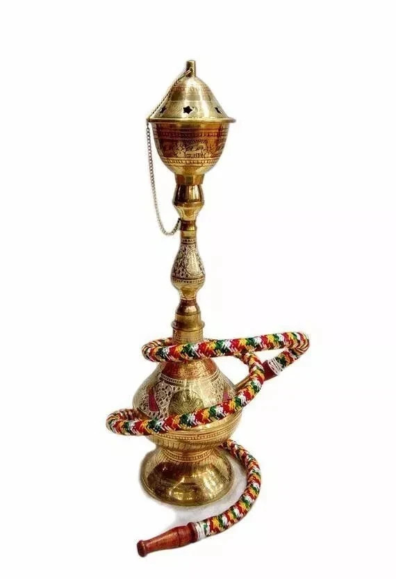 16&prime; LONG VINTAGE ROYAL BRASS HOOKAH ARABIAN SMOKING WORKING HOOKAH