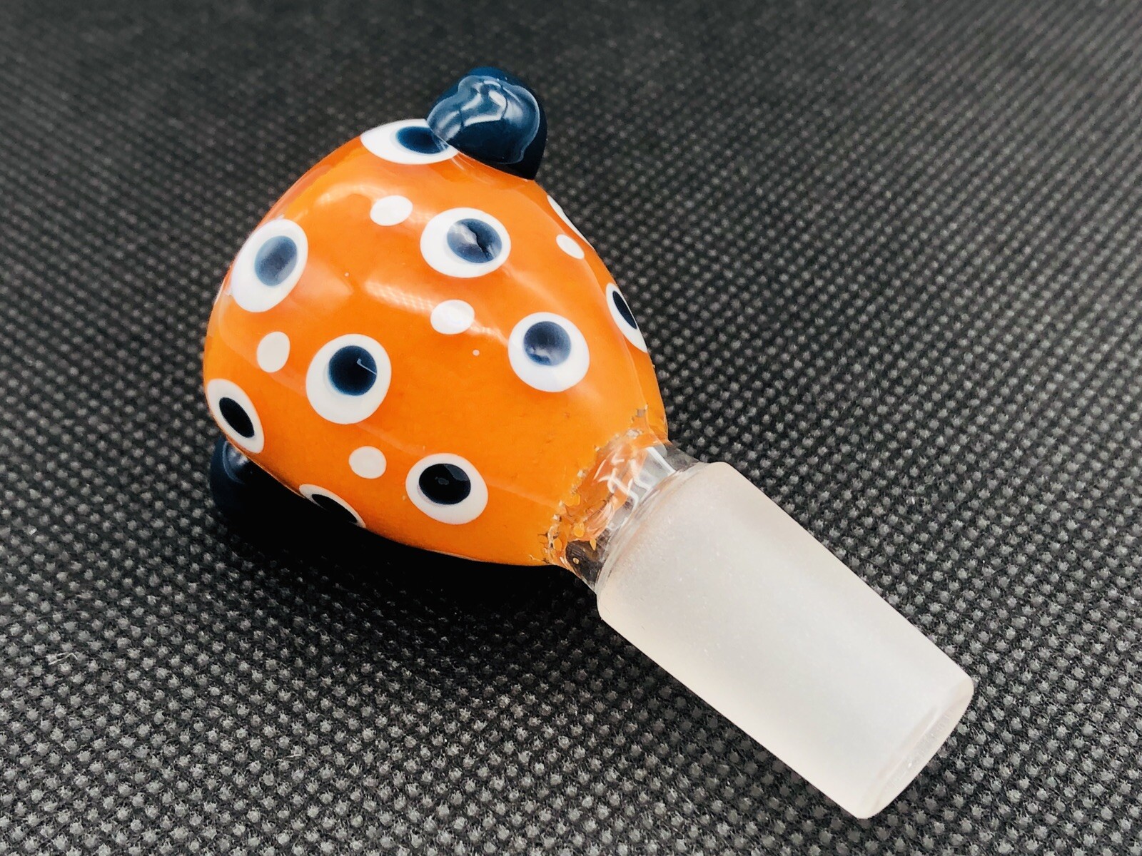 New 14mm Collectible Orange & White Premium Glass Bowl Male Joint Art USA