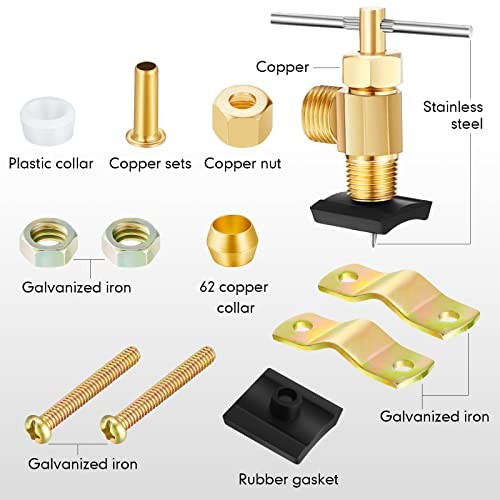 2 Pcs Brass Self Piercing Saddle Valve, 1/4 Inch Compression Outlet Self